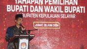 Wabup Selayar Saiful Arif Saat Beri Sambutan Dalam Peluncuran Tahapan Pemilihan Bupati dan Wakil Bupati Tahun 2024