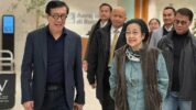 Menteri Hukum dan HAM Yasonna Laoly dan Ketua Umum PDIP Megawati Soekarnoputri