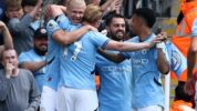 Manchester City Saat Merayakan Selebrasi Gol Saat Melawan Ipswich Town